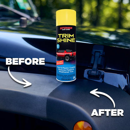 91034 Trim Shine Vinyl and Plastic Aerosol Protectant Coating for Automotive Interior and Exterior Restores OEM Finish and Color, Protects from Fading, 12 Oz, Pack of 1