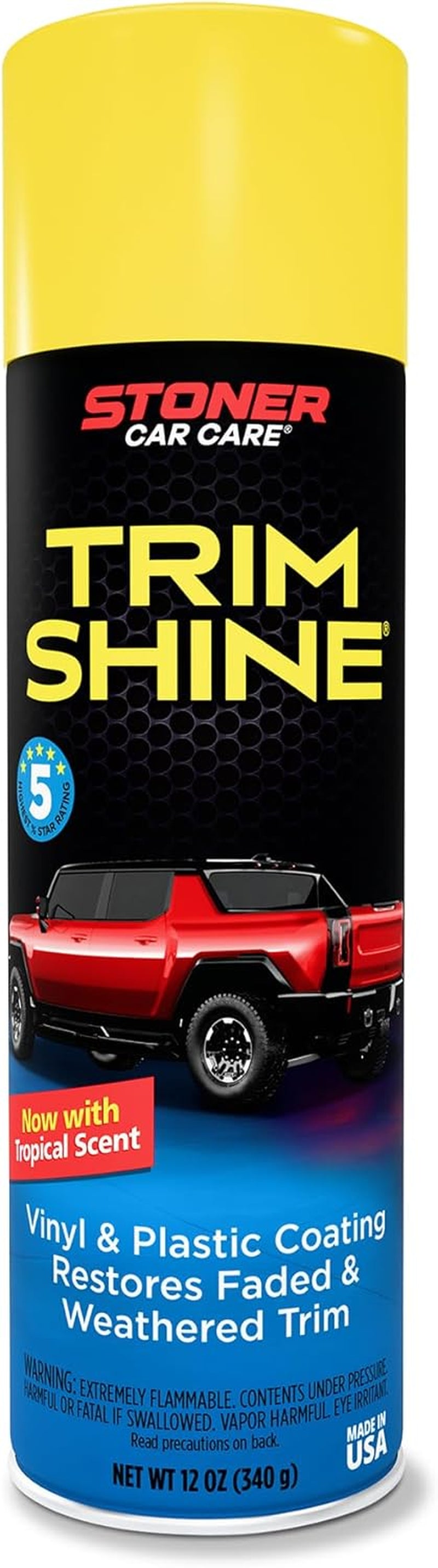 91034 Trim Shine Vinyl and Plastic Aerosol Protectant Coating for Automotive Interior and Exterior Restores OEM Finish and Color, Protects from Fading, 12 Oz, Pack of 1